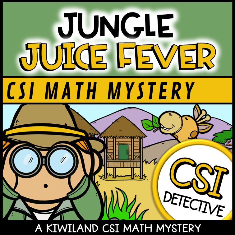 Addition and subtraction CSI Math Mystery cover - Jungle Juice Fever, Grades 2-3 printable PDF