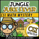 Addition and subtraction CSI Math Mystery cover - Jungle Juice Fever, Grades 2-3 printable PDF