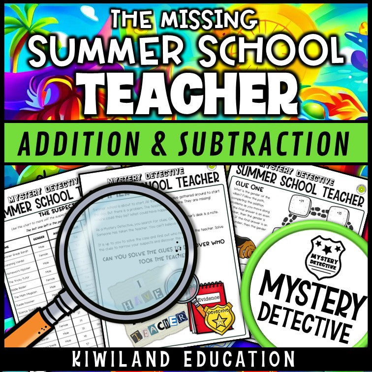 Addition subtraction regrouping clue pages summer school printable