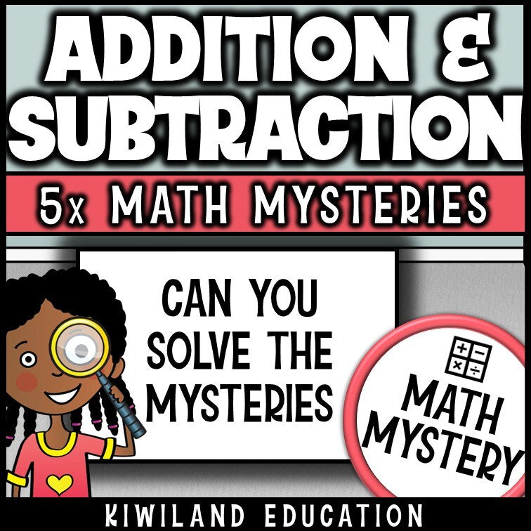 Can you solve the mysteries, printable within 1000 addition and subtraction school activity