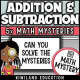 Can you solve the mysteries, printable within 1000 addition and subtraction school activity