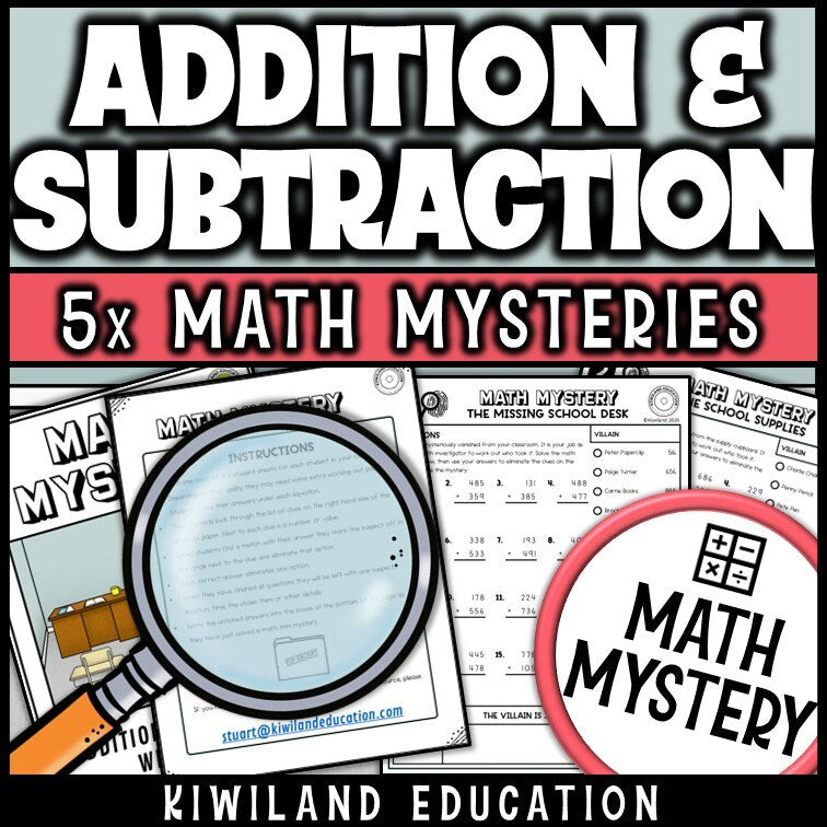 Sample addition and subtraction within 1000 worksheet, the Missing School Desk case