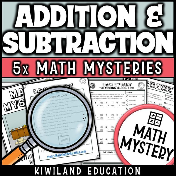Sample addition and subtraction within 1000 worksheet, the Missing School Desk case