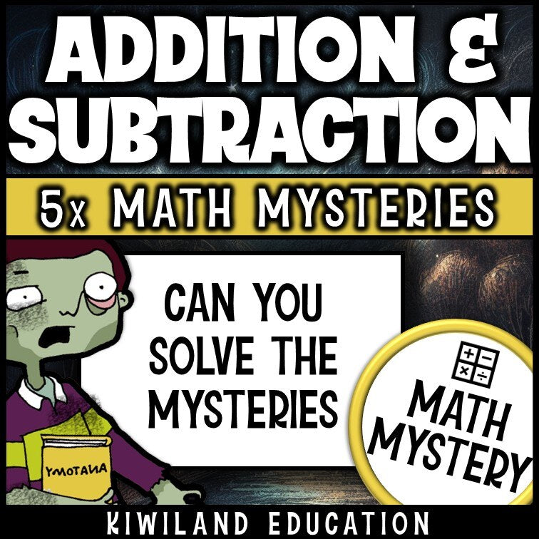 Can you solve the mysteries, printable within 1000 addition and subtraction zombie activity