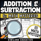Sample addition and subtraction within 1000 worksheet, the Find the Zombie case