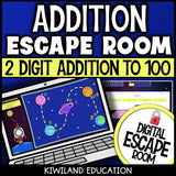 2-Digit Addition Within 100 Digital Escape Room cover – Kiwiland Education