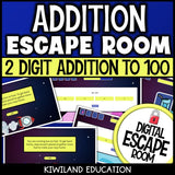 2-digit addition within 100 escape room – space mission activity