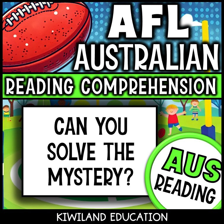 No-prep AFL football reading comprehension worksheet with answer key