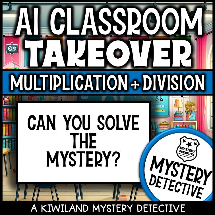 Ai robot mystery detective back-to-school math review early finishers homework sub plans