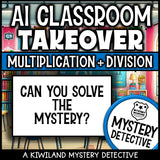 Ai robot mystery detective back-to-school math review early finishers homework sub plans