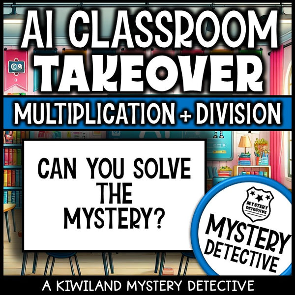 Ai robot mystery detective back-to-school math review early finishers homework sub plans