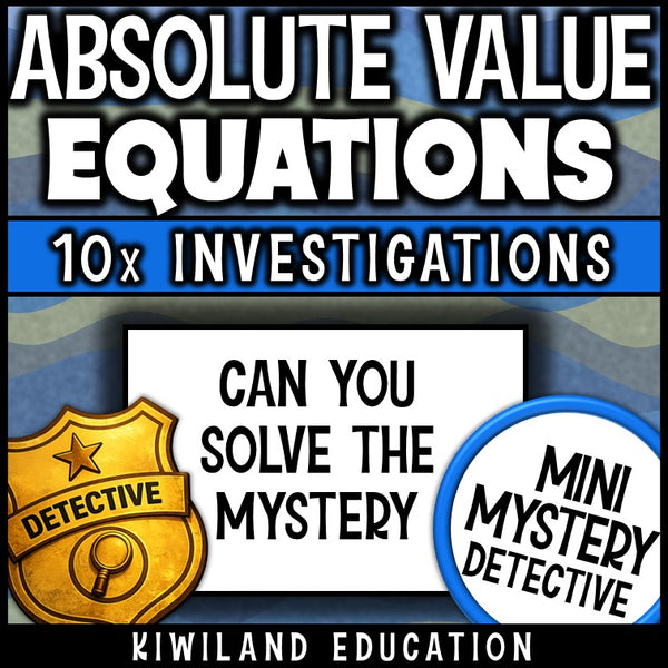 Algebra 1 absolute value equations review mystery detective 8th 9th 10th grade