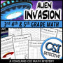 Alien Invasion CSI Math Mystery cover - multiplication and division, Grades 3-5 printable PDF