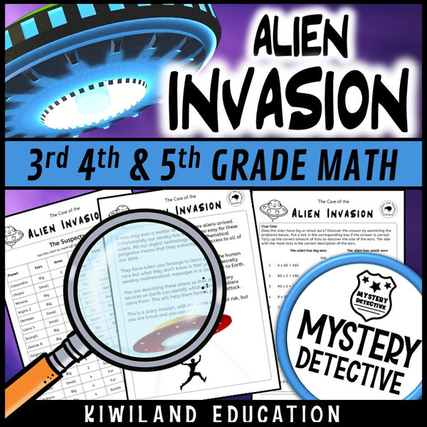 Alien invasion suspect chart and story page detective case