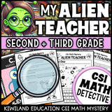 Alien math mystery clue pages with addition and subtraction within 100 and coordinates