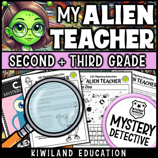 Alien mystery detective clue pages addition subtraction within 100 coordinates