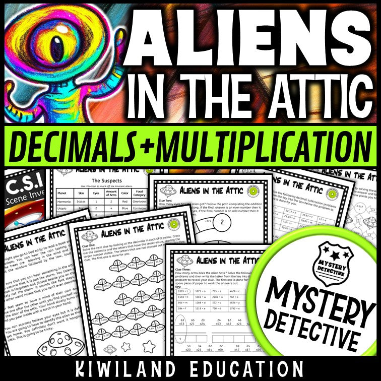 Aliens in the attic CSI mystery detective decimals grades 4-6