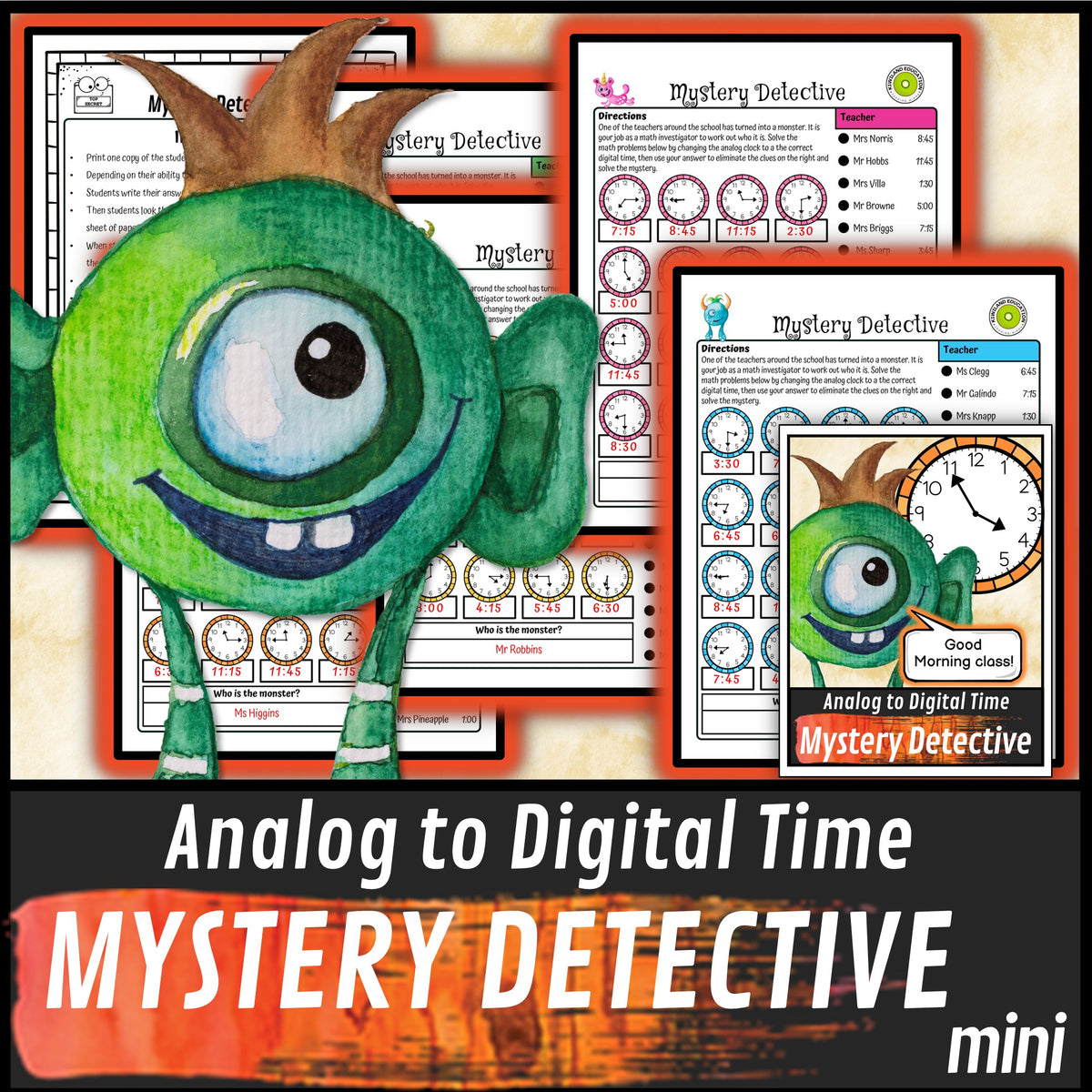 Analog clock to digital time practice with answer keys