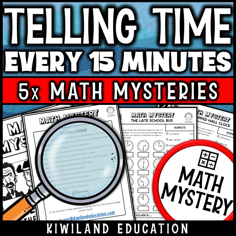 Analog to digital clock worksheets school theme math detective activity