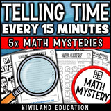 Analog to digital clock worksheets school theme math detective activity