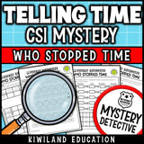 Analog digital clock clue pages telling time worksheets
