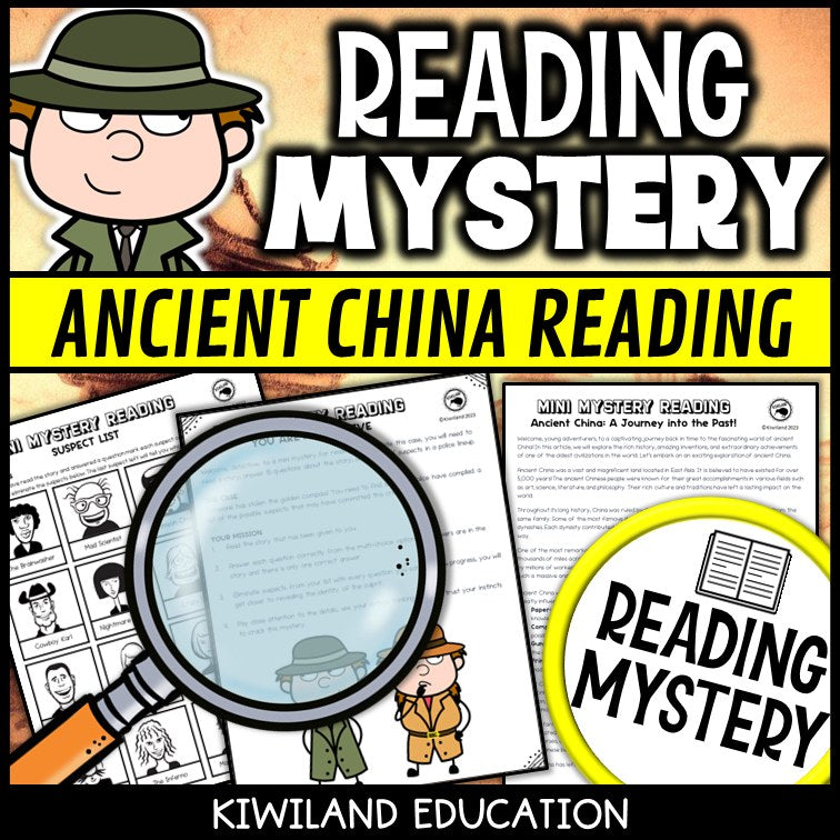 Printable nonfiction ancient China reading comprehension passage activity for grades 3-6