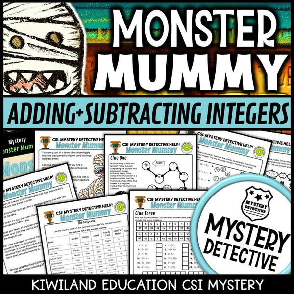 Ancient egypt integers CSI mystery detective grades 6-9