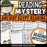 Ancient Egypt reading mystery comprehension activity cover for grades 3-6