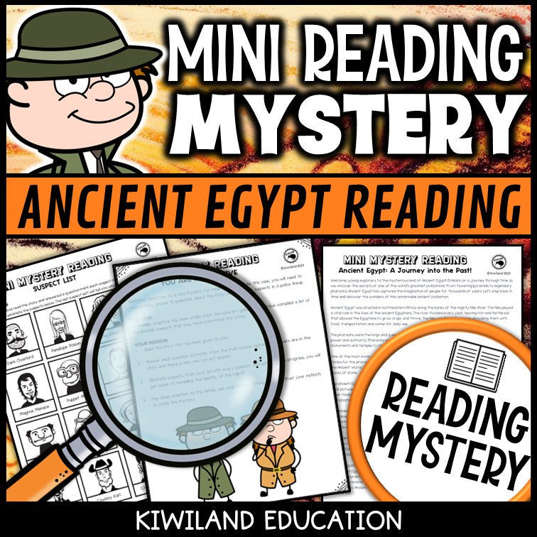 Printable nonfiction ancient Egypt reading comprehension passage activity for grades 3-6