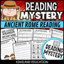 Ancient Rome reading mystery comprehension activity cover for grades 3-6