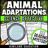 Printable nonfiction animal adaptations reading comprehension passage activity for grades 3-6