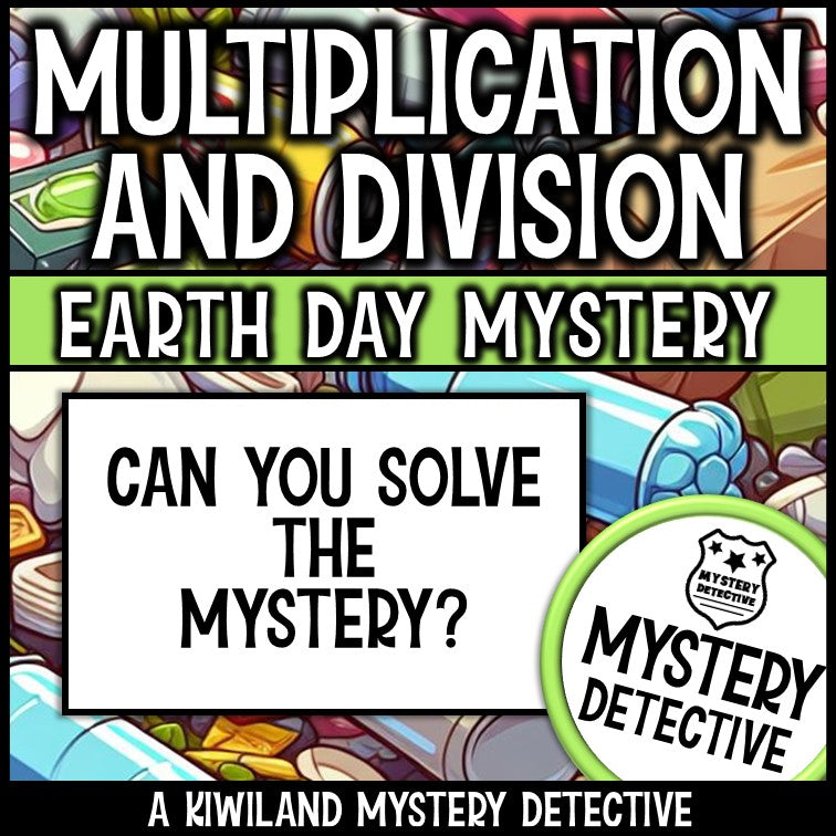 April earth day math worksheets multiplication division mystery detective