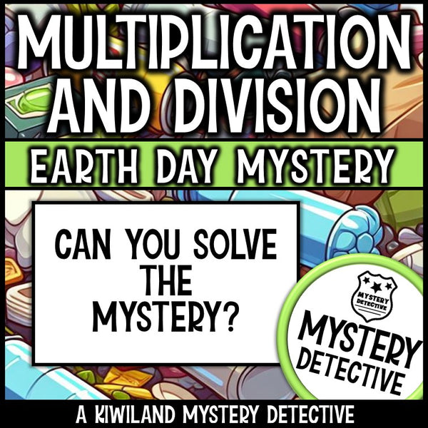 April earth day math worksheets multiplication division mystery detective