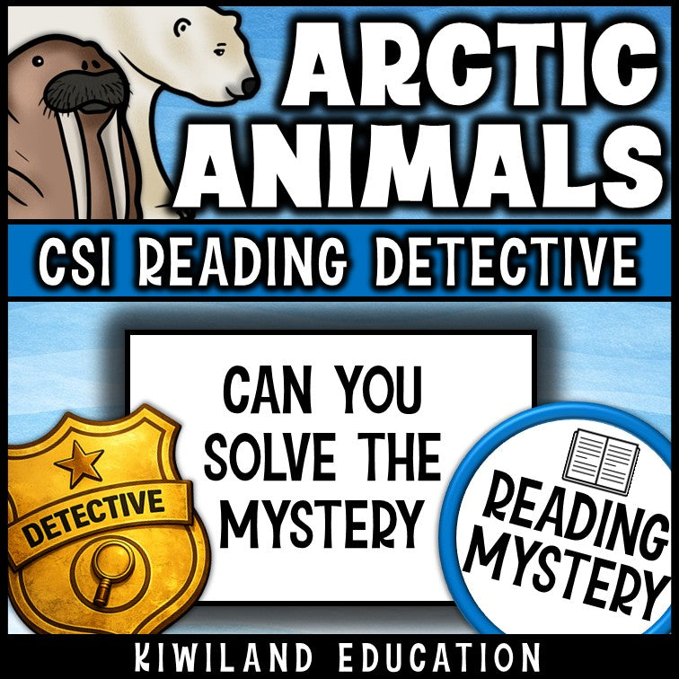 No-prep Arctic animals reading comprehension worksheet with answer key