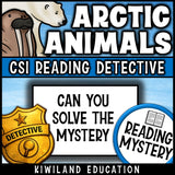 No-prep Arctic animals reading comprehension worksheet with answer key