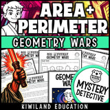 Area and perimeter CSI mystery detective geometry grades 3-5