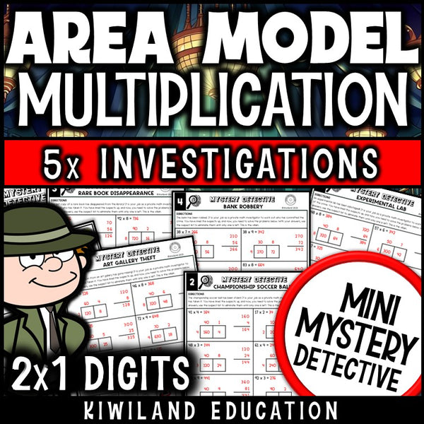 Area model multiplication 2 by 1-digit worksheets grade 4