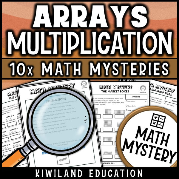 Arrays and multiplication practice, self checking math centers with answer keys