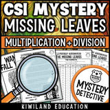 Autumn math detective activity story page suspect chart times tables printable