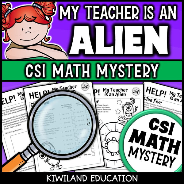Back to school addition, subtraction and coordinates pages - alien math mystery