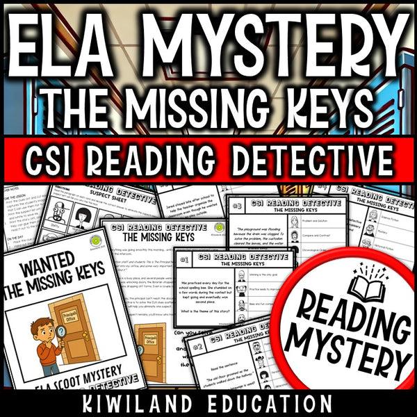 Back to School ELA Scoot Mystery – The Case of the Missing Office Key task cards for Grades 3–6