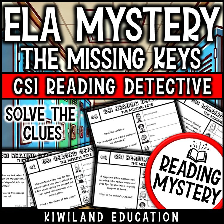 Back to School ELA Scoot Mystery suspect line-up and recording sheet