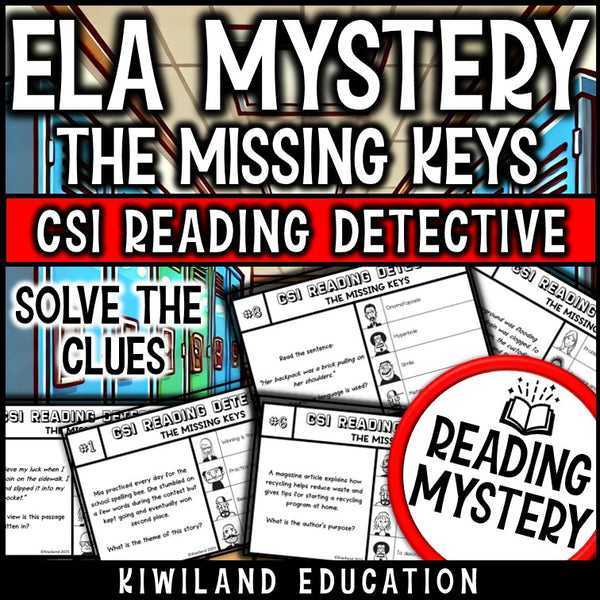 Back to School ELA Scoot Mystery suspect line-up and recording sheet