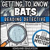 Bats reading mystery comprehension questions worksheet with suspect line-up