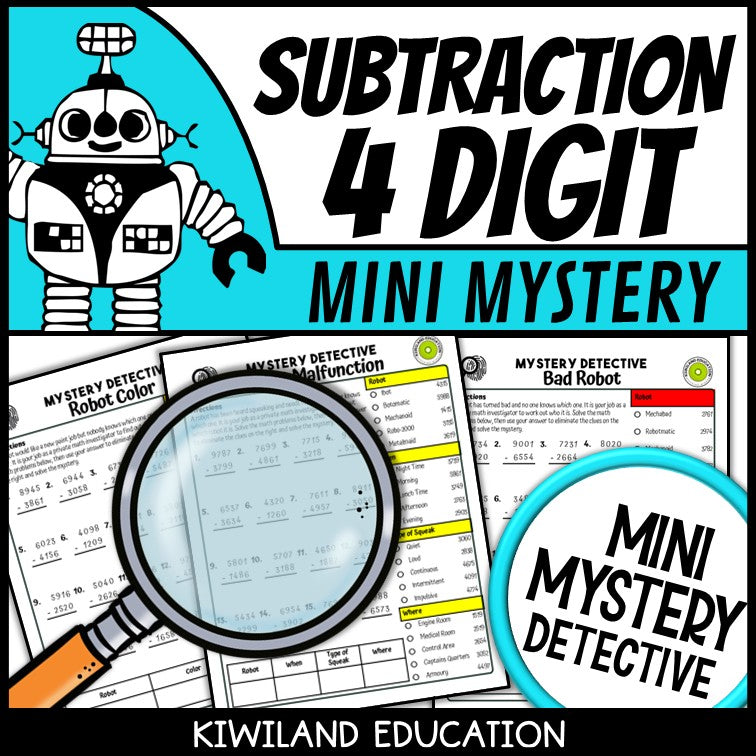 Borrowing across zeros printables five detective case files
