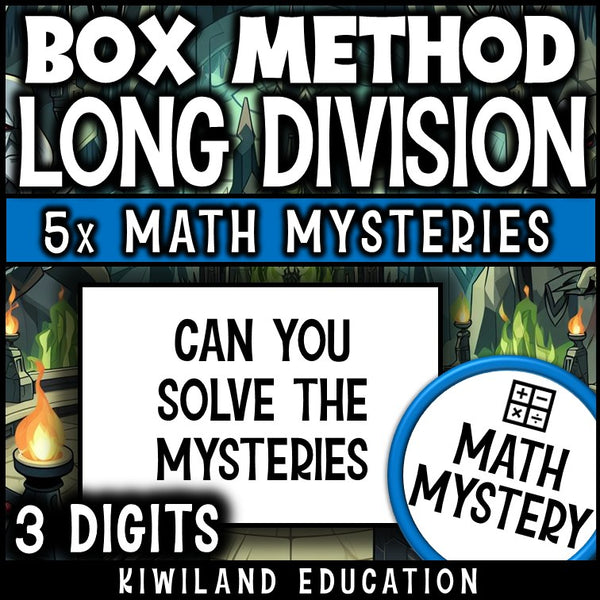 Can you solve the mysteries - 3-digit box method long division worksheets