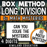 Can you solve the mysteries - 4-digit box method long division worksheets
