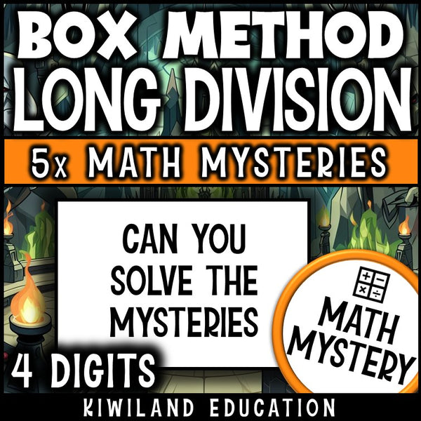 Can you solve the mysteries - 4-digit box method long division worksheets