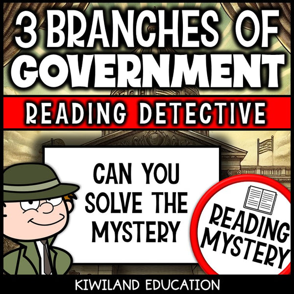 No-prep three branches of government reading comprehension worksheet with answer key civics