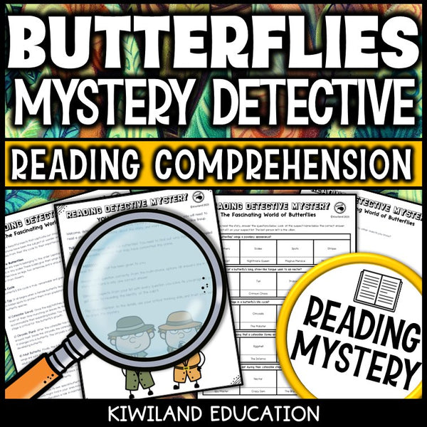 Printable nonfiction butterfly life cycle reading comprehension passage activity for grades 3-6